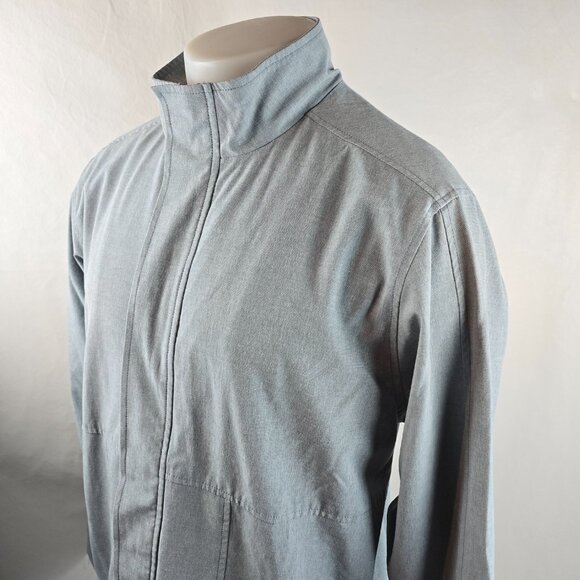 Matte Grey Jacket Mens Large Grey House of Grey Golf Casual Full Zip Hook Loop - Picture 3 of 12